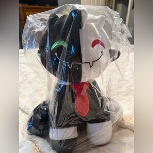 RANBOO SIT Two-Tone Plush Character - Black & White with Red Tag